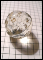 Dice : Dice - 32D - Clear Glass Faceted faced with Unpainted Numerals - czechoslovakia